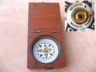 Negretti & Zambra  mahogany cased pocket compass circa 1870